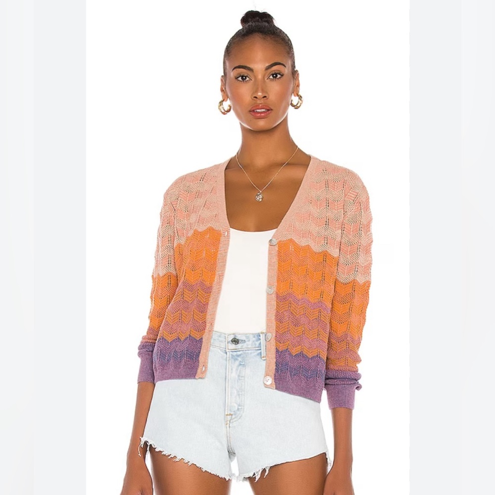 NWT One Gray Day Delaney Multicolor Cardigan